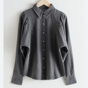 & Other Stories Denim Puff Sleeve